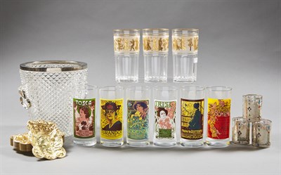 Lot 1082 - Group of Barware Comprising a molded glass ice...