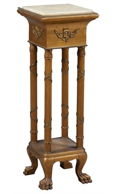 Lot 212 - Neoclassical Style Gilt-Metal Marble Top Plant...