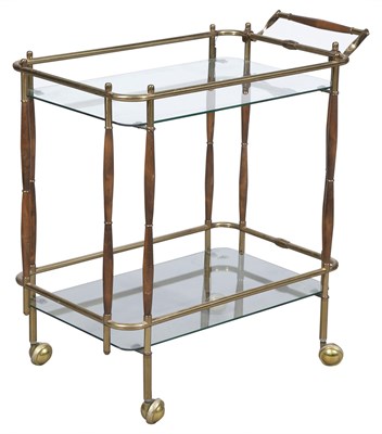 Lot 317 - Brass Bar Cart Height 33 inches, width 34...