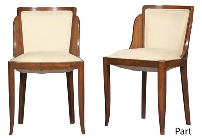 Lot 270 - Set of Eight Art Deco Upholstered Walnut Side...