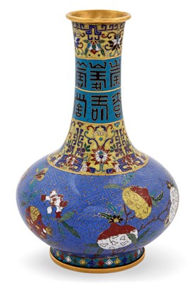 Lot 174 - A Chinese Cloisonne Enamel Bottle Vase