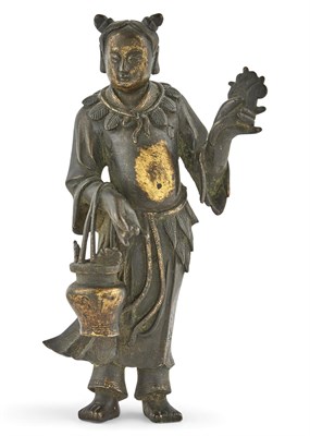 Lot 163 - A Chinese Gilt Bronze Immortal