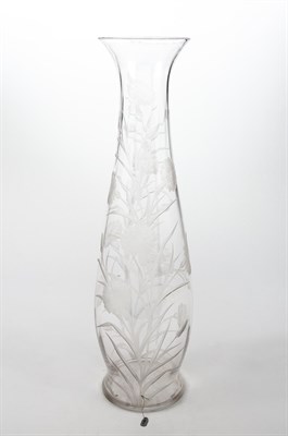 Lot 109 - Large Victorian Acid-Etched Glass Vase...