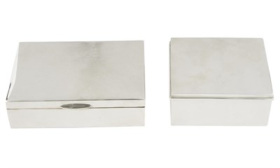 Lot 1055 - Two Silver Table Cigarette Boxes