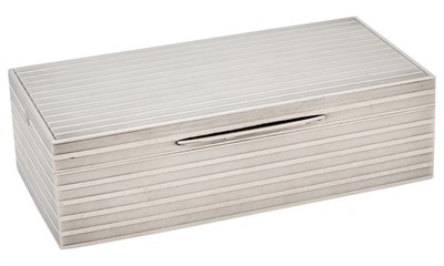Lot 1053 - English Sterling Silver Table Cigarette Box