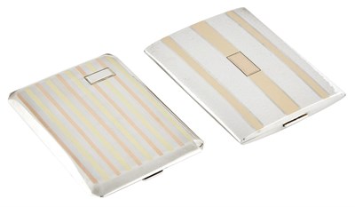 Lot 1029 - Two American Sterling Silver and 14 Karat Gold Cigarette Cases