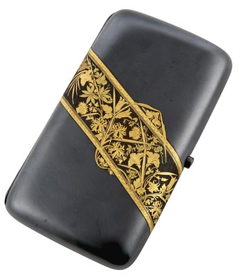 Lot 1032 - Continental Partial Gilt Gunmetal Cigarette Case