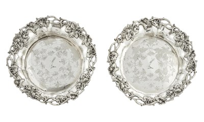 Lot 1070 - Pair of Silver-Plated Bottle Coasters