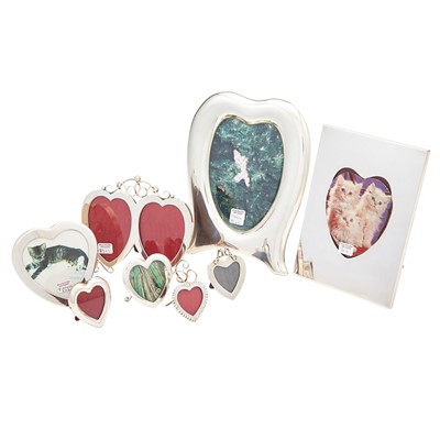 Lot 131 - Eight Sterling Silver Heart-Shaped Picture Frames