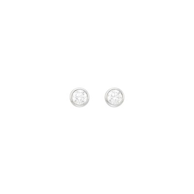 Lot 163 - Tiffany & Co., Elsa Peretti Pair of Platinum and Diamond Stud Earrings
