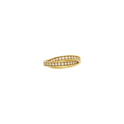 Lot 142 - Cartier Gold and Diamond 'Rolling' Band Ring, France