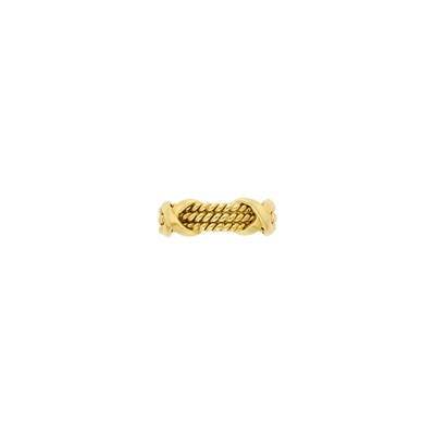 Lot 1157 - Tiffany & Co., Schlumberger Gold 'Rope Three Row X' Band Ring