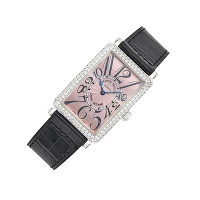 Lot 93 - Franck Muller White Gold and Diamond 'Long Island' Wristwatch