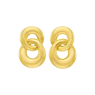 Lot 1 - Angela Cummings Pair of Gold Oval Hoop Earrings