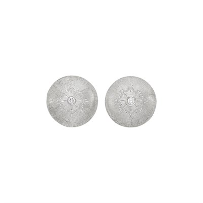Lot 82 - Mario Buccellati Pair of White Gold and Diamond Earclips