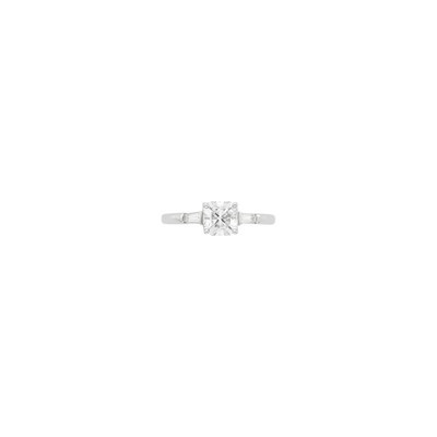Lot 55 - Tiffany & Co. Platinum and Diamond 'Lucida' Ring