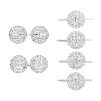 Lot 92 - Platinum and Diamond Dress Set