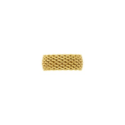 Lot 1100 - Tiffany & Co. Gold Mesh Band Ring