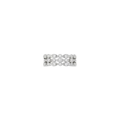 Lot 67 - Tiffany & Co. Platinum and Diamond 'Jazz' Band Ring