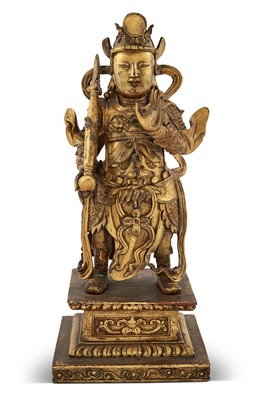 Lot 63 - A Chinese Gilt Bronze Figure of Weituo
