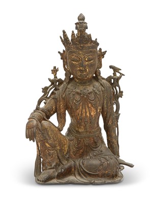 Lot 62 - A Chinese Parcel Gilt Bronze Figure of Guanyin