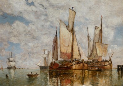Lot 561 - Paul Jean Clays Belgian, 1819-1900 Ships in a...