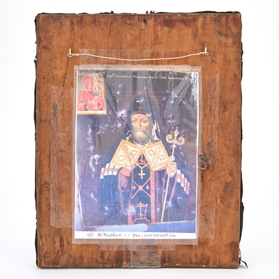 Lot 100 - Russian Silver Icon of St. Mitrophan of Voronezh