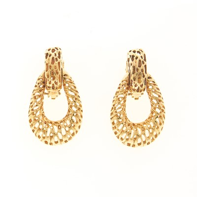 Lot 2009 - Pair of Gold Doorknocker Earclips