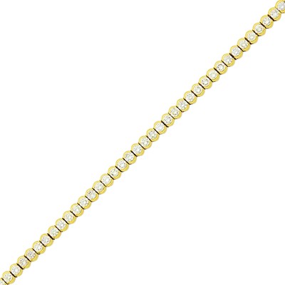 Lot 1198 - Gold and Diamond Bracelet
