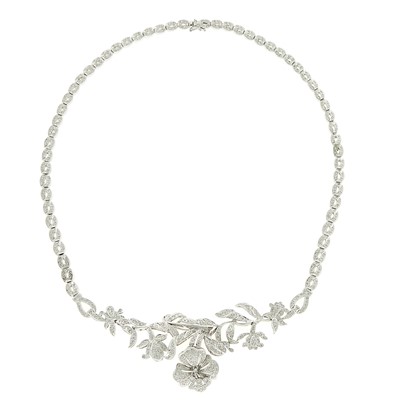 Lot 2077 - White Gold and Diamond Necklace