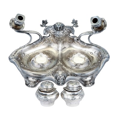 Lot 553 - Gorham Martele Sterling Silver Inkstand