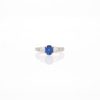 Lot 1250 - Platinum, Sapphire and Diamond Ring