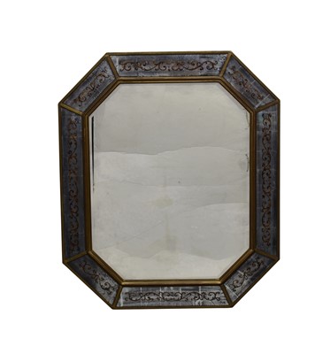 Lot 355 - Venetian Giltwood and Églomisé Border Glass Mirror
