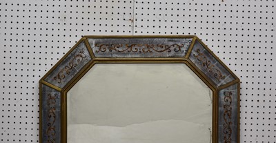Lot 355 - Venetian Giltwood and Églomisé Border Glass Mirror