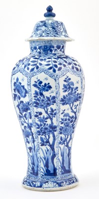 Lot 336 - A Chinese Blue and White Porcelain Baluster Vase and Cover