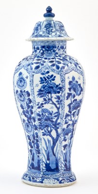 Lot 336 - A Chinese Blue and White Porcelain Baluster Vase and Cover
