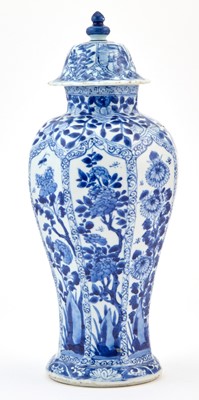 Lot 336 - A Chinese Blue and White Porcelain Baluster Vase and Cover