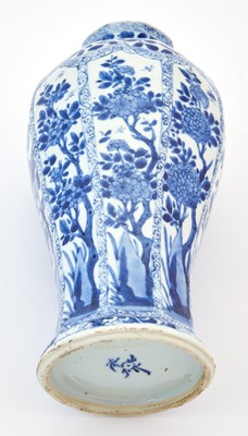 Lot 336 - A Chinese Blue and White Porcelain Baluster Vase and Cover