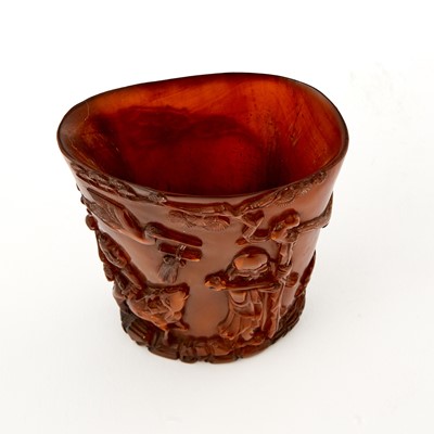 Lot 165 - A Chinese Carved Horn Brush Pot