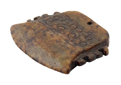 Lot 441 - A Chinese Archaistic Blade-Form Jade Pendant