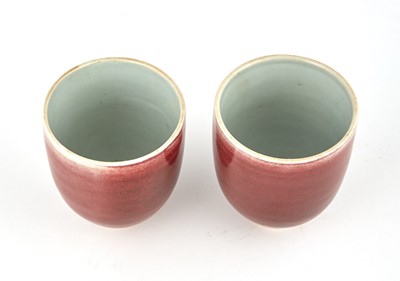Lot 354 - A Pair of Chinese Oxblood Porcelain Cups