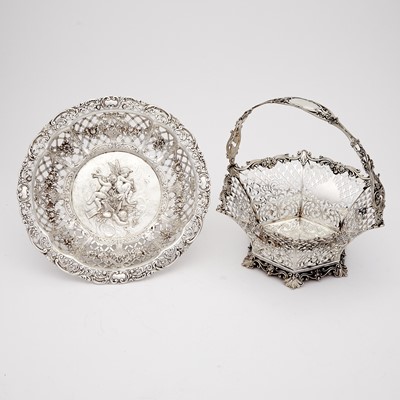 Lot 218 - Whiting Sterling Silver Centerpiece Basket and a German Sterling Silver Basket