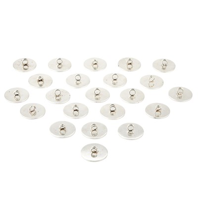 Lot 511 - Set of Twenty-two Cartier Sterling Silver Place Card Holders