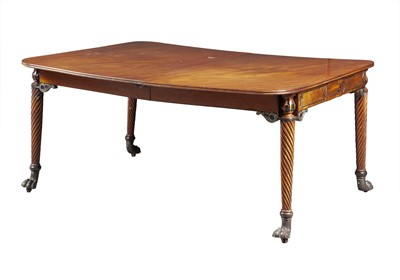 Lot 138 - Regency Mahogany, Part-Ebonized and Gilt-Bronze Mounted Extension Dining Table