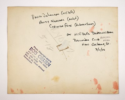 Lot 175 - ANDY WARHOL and THE NEW YORK DOLLS