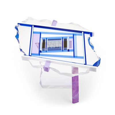 Lot 621 - David Huchthausen Laminated and Fractured Glass Sculpture