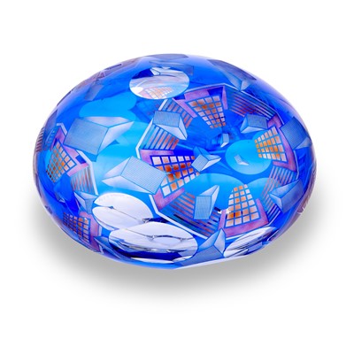 Lot 622 - David Schwarz Blown, Cased, Cut and Polished Glass Vessel