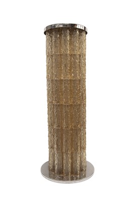 Lot 117 - Composite, Chromed Metal and Resin Illuminated Pedestal Floor Lamp