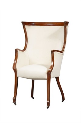 Lot 113 - Art Deco Upholstered Inlaid Mahogany Armchair