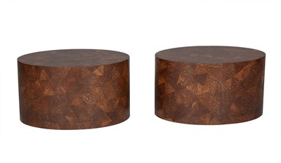 Lot 141 - Pair of Juan Montoya Coconut Shell Clad Oval Occasional Tables for Century Furniture